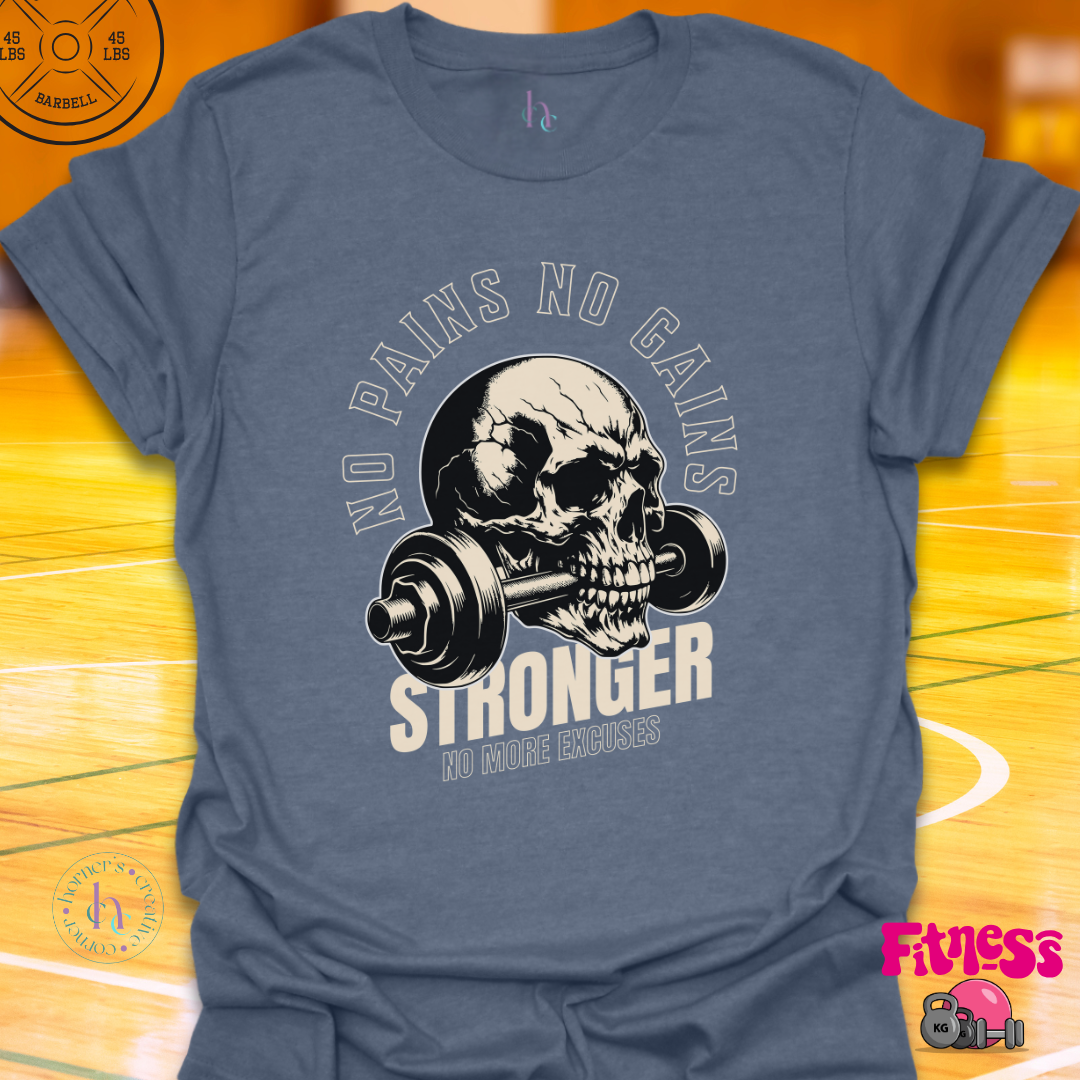 Skull No Pains No Gains T-Shirt
