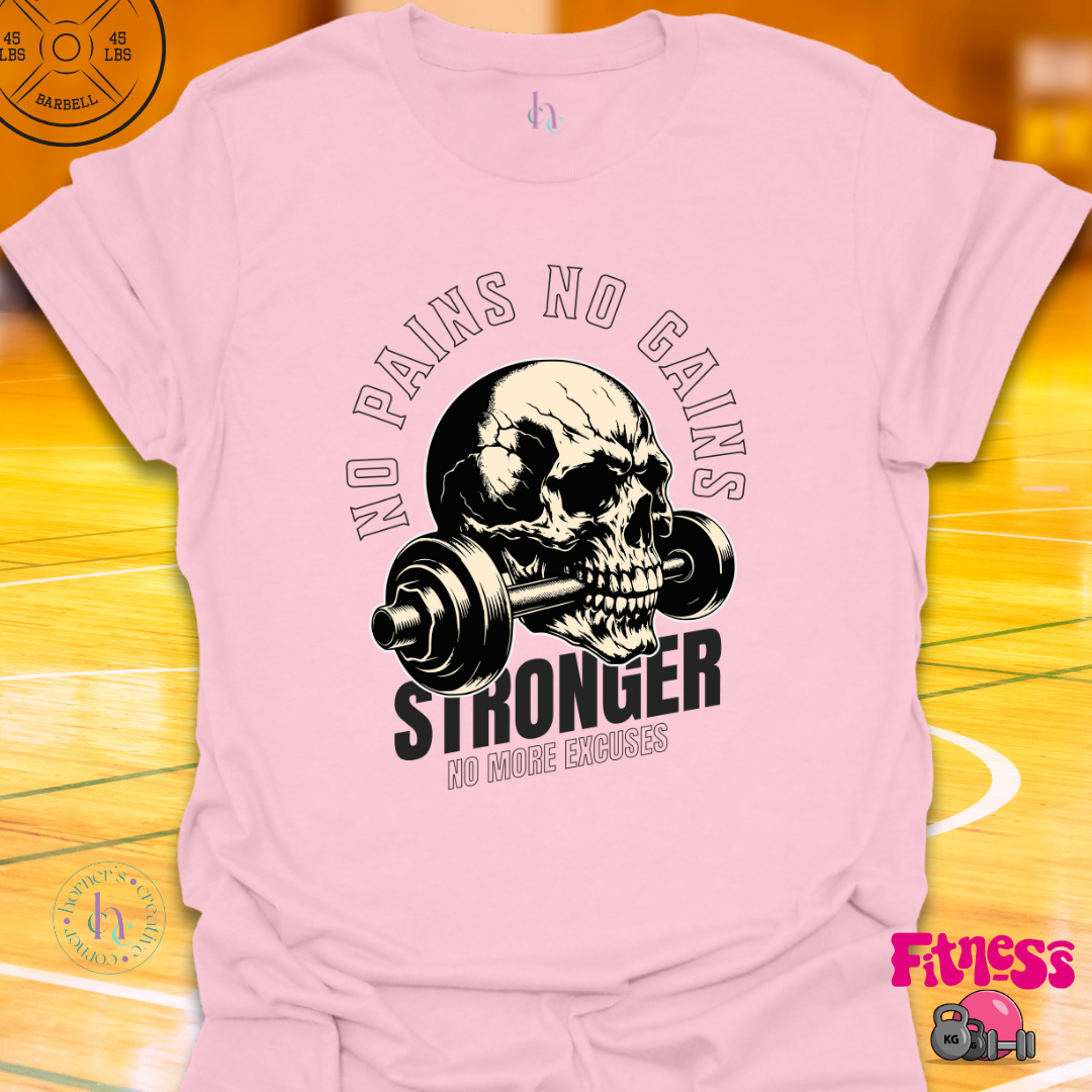 Skull No Pains No Gains T-Shirt