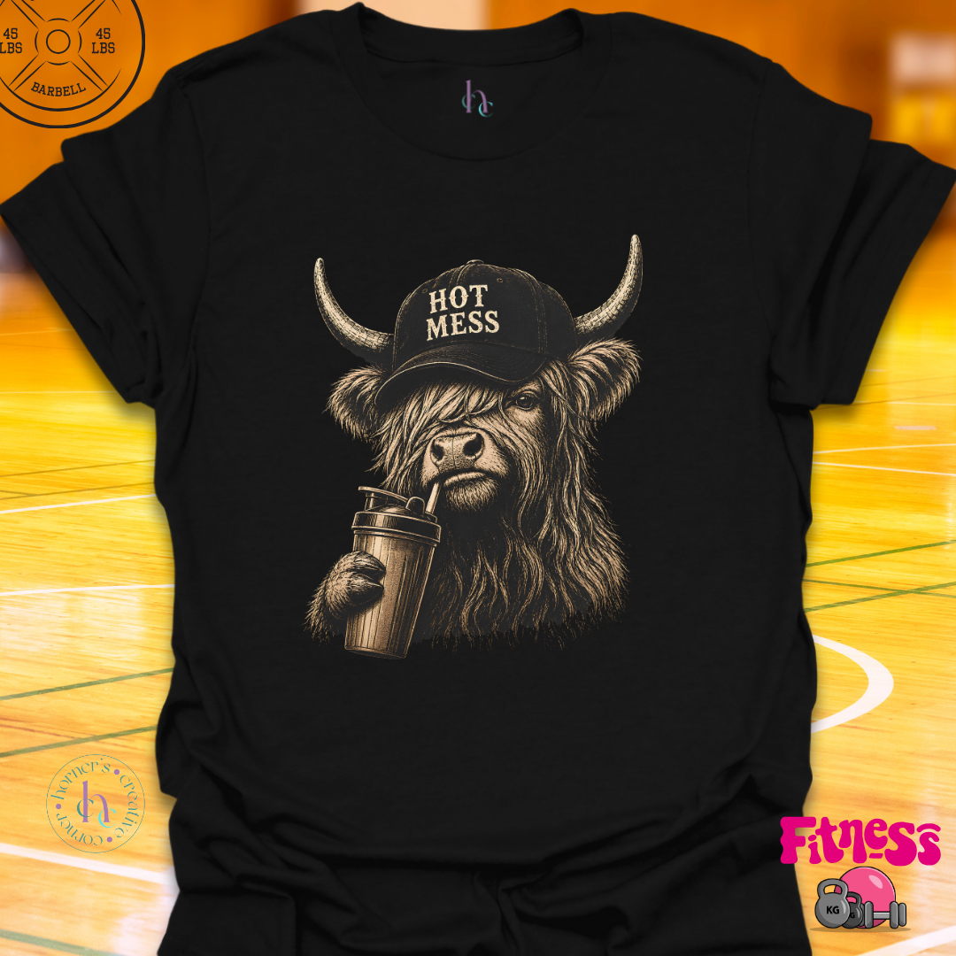 Highland Cow Hot Mess T-Shirt