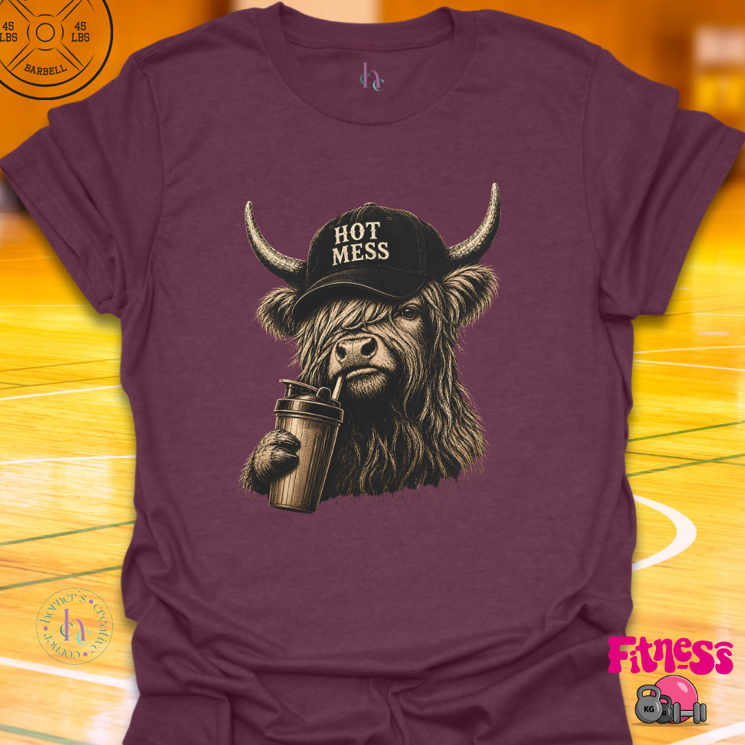 Highland Cow Hot Mess T-Shirt