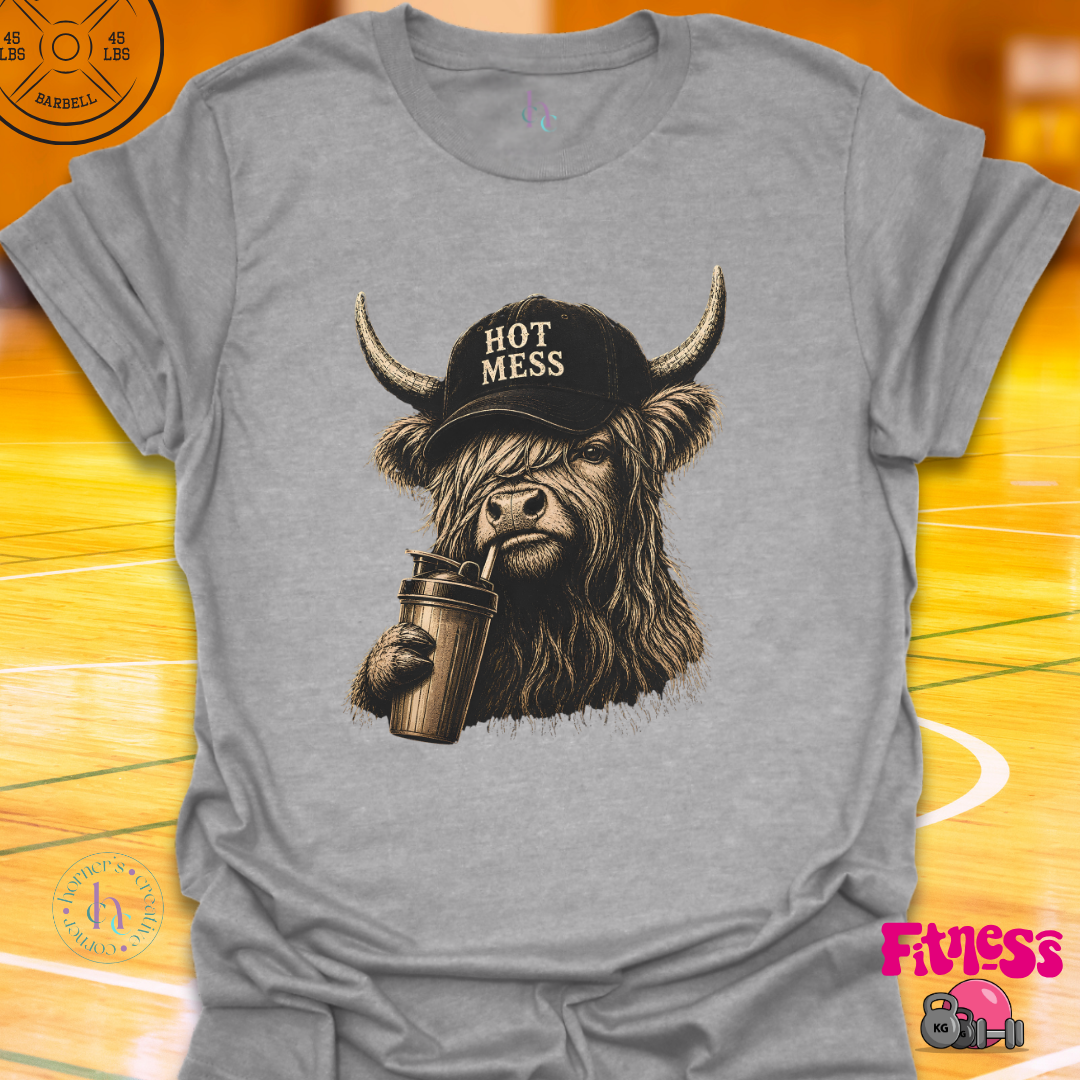 Highland Cow Hot Mess T-Shirt