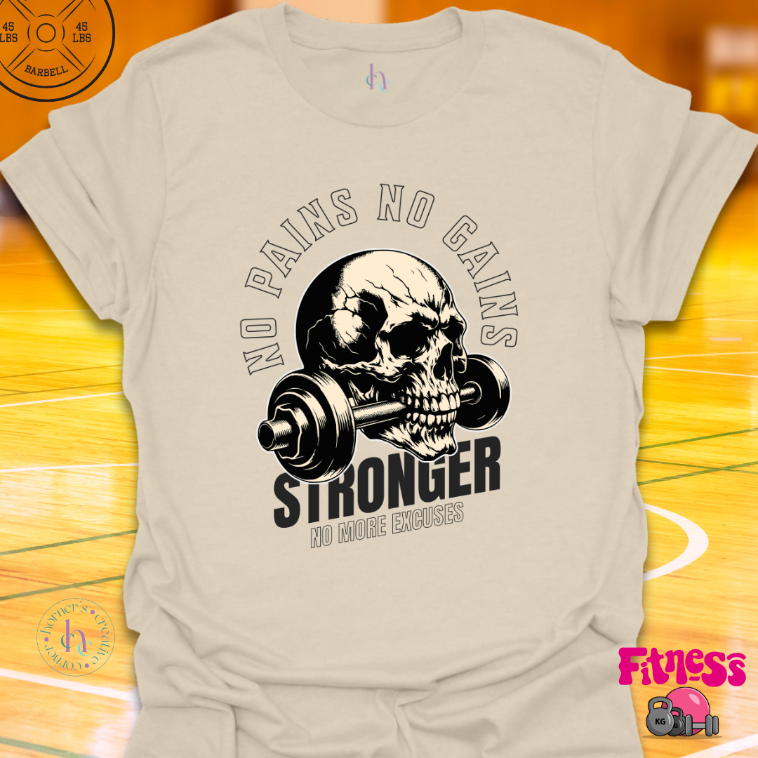 Skull No Pains No Gains T-Shirt