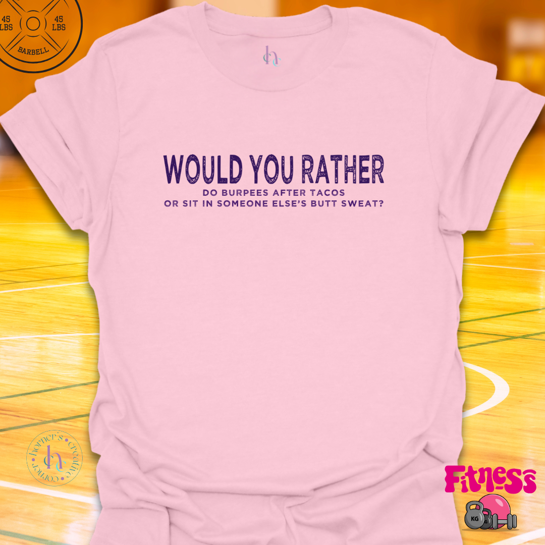 WYR Do Cardio With No Bra, Or Lift In See Through Leggings? T-Shirt