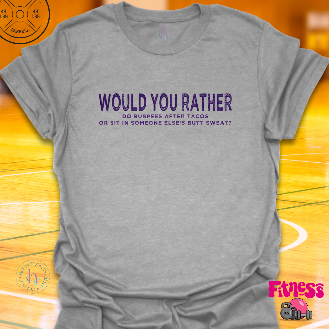 WYR Do Cardio With No Bra, Or Lift In See Through Leggings? T-Shirt